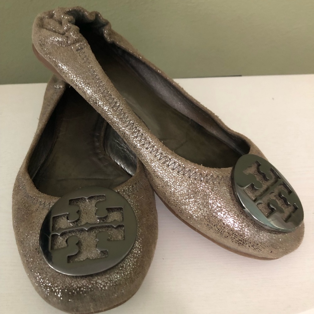 Tory Burch Reva Flats in Pewter